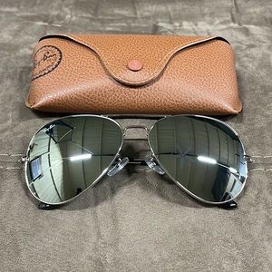 Ray Ban Aviator Sunglasses RB3026 62-14mm W3277 Silver Frame Silver Mirror Lens